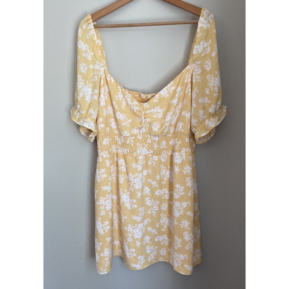 NWT Abercrombie & Fitch Dress Yellow White Floral Extra Large XL New